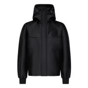 Zwarte Zijde Blend Windbreaker Jas Alexander McQueen , Black , Heren