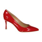 Rode Leren Pumps met Puntige Neus Sergio Rossi , Red , Dames