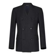 Blauwe Double-Breasted Blazer Buitenkleding Emporio Armani , Blue , He...