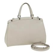 Pre-owned Leather handbags Louis Vuitton Vintage , White , Dames