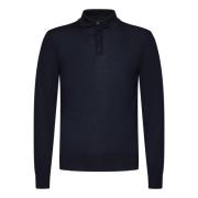 Blauwe Adelaar Geborduurde Wollen Sweatshirt Emporio Armani , Blue , H...