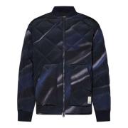 Blauwe Nylon Bomberjack Aw24 Emporio Armani , Blue , Heren