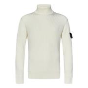 Witte Ribtrui Sweater Aw24 Stone Island , White , Heren