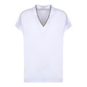 Chique Wit T-shirt voor Vrouwen Brunello Cucinelli , White , Dames