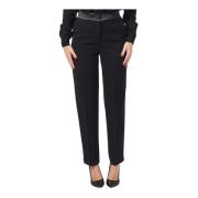 Hoge taille zwarte broek met logo Armani Exchange , Black , Dames