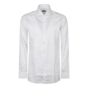 Stijlvolle Lange Mouw Hals Shirt Barba Napoli , White , Heren