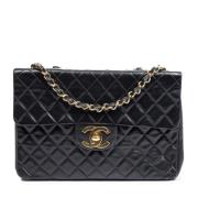 Pre-owned Leather chanel-bags Chanel Vintage , Black , Dames