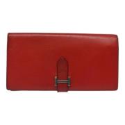 Pre-owned Leather wallets Hermès Vintage , Red , Dames