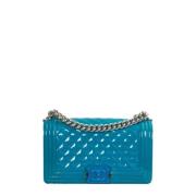 Pre-owned Leather chanel-bags Chanel Vintage , Blue , Dames