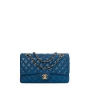 Pre-owned Leather chanel-bags Chanel Vintage , Blue , Dames