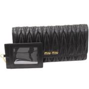 Pre-owned Leather wallets Miu Miu Pre-owned , Black , Dames