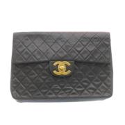 Pre-owned Leather chanel-bags Chanel Vintage , Black , Dames