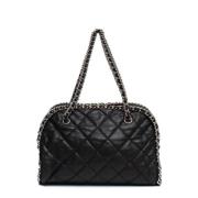 Pre-owned Leather chanel-bags Chanel Vintage , Black , Dames