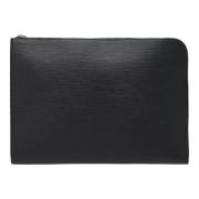 Pre-owned Leather clutches Louis Vuitton Vintage , Black , Dames