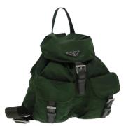 Pre-owned Nylon backpacks Prada Vintage , Green , Dames