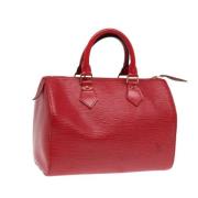 Pre-owned Leather handbags Louis Vuitton Vintage , Red , Dames