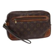 Pre-owned Leather clutches Louis Vuitton Vintage , Brown , Dames