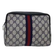 Pre-owned Leather clutches Gucci Vintage , Blue , Dames