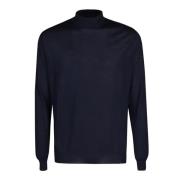 Blauwe Kasjmier Trui Mock Neck Malo , Blue , Heren