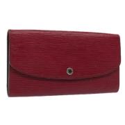 Pre-owned Leather wallets Louis Vuitton Vintage , Red , Dames