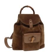 Pre-owned Leather backpacks Gucci Vintage , Brown , Dames