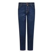 Slim Fit Donkerblauwe Jeans Jacob Cohën , Blue , Heren