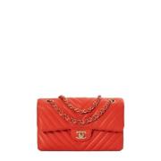 Pre-owned Leather chanel-bags Chanel Vintage , Orange , Dames