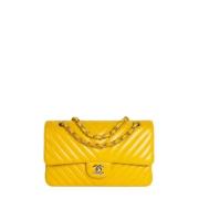 Pre-owned Leather chanel-bags Chanel Vintage , Yellow , Dames