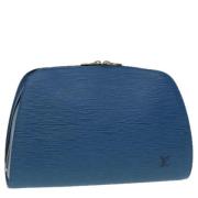 Pre-owned Leather pouches Louis Vuitton Vintage , Blue , Dames