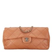 Pre-owned Leather chanel-bags Chanel Vintage , Beige , Dames