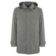 Grijze Jas met Afneembare Capuchon Herno , Gray , Heren