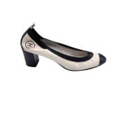 Pre-owned Leather heels Chanel Vintage , White , Dames