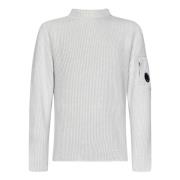 Witte Crewneck Sweater met Ritssluiting C.p. Company , White , Heren