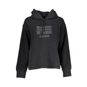 Zwarte Katoenen Hoodie Sweatshirt Geborduurd Logo Napapijri , Black , ...