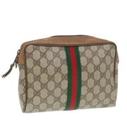 Pre-owned Leather clutches Gucci Vintage , Beige , Dames