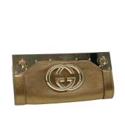 Pre-owned Leather clutches Gucci Vintage , Yellow , Dames