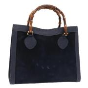 Pre-owned Leather handbags Gucci Vintage , Blue , Dames