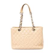 Pre-owned Leather chanel-bags Chanel Vintage , Beige , Dames