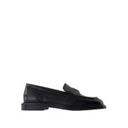 Zwarte Leren Loafers - Ronde Neus Maison Kitsuné , Black , Dames