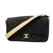 Pre-owned Leather chanel-bags Chanel Vintage , Black , Dames