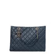 Pre-owned Leather chanel-bags Chanel Vintage , Blue , Dames