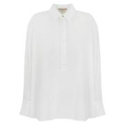 Witte Polo Stijl Shirt Twinset , White , Dames