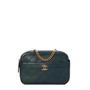 Pre-owned Leather shoulder-bags Chanel Vintage , Blue , Dames