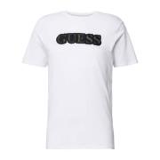 Parel Logo Katoenen T-shirt - Wit Guess , White , Heren