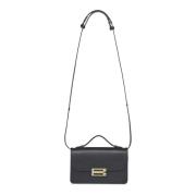 Zwarte leren schoudertas met B-gesp Victoria Beckham , Black , Dames