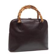 Pre-owned Leather handbags Gucci Vintage , Brown , Dames