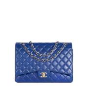 Pre-owned Leather chanel-bags Chanel Vintage , Blue , Dames