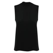 Zwarte Zijden Mouwloze Top Max Mara Studio , Black , Dames