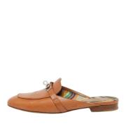 Pre-owned Leather sandals Hermès Vintage , Brown , Dames