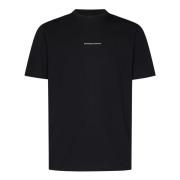 Zwarte T-shirts en Polos met Logo Print Emporio Armani , Black , Heren